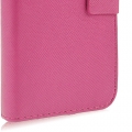 Кожаный чехол книжка Cross Grain для iPhone 4/4S с подставкой (magenta)