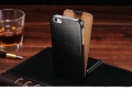 Кожаный чехол с флипом для iPhone 5/5S/SE "блокнот" Leather Flip Case (Black)