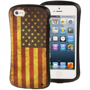 Купить гелевый чехол для iPhone SE / 5S / 5 с флагом США USA flag Waistline Style в интернет магазине