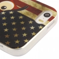 Гелевый чехол для iPhone SE / 5S / 5 с флагом США ретро стиль USA flag с совой