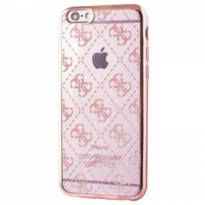 Купить гелевый прозрачный чехол Guess для iPhone 5/5S/SE 4G TRANSPARENT TPU, Rose gold (GUHCPSETR4GRG) в интернет магазине