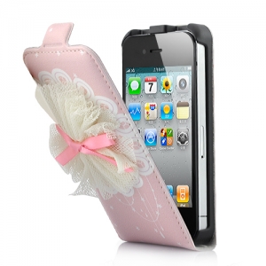 Купить кожаный чехол блокнот Happymori Lace Flower для iPhone 4 / 4S в интернет магазине