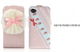 Кожаный чехол блокнот Happymori Lace Flower для iPhone 4 / 4S