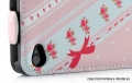 Кожаный чехол блокнот Happymori Lace Flower для iPhone 4 / 4S