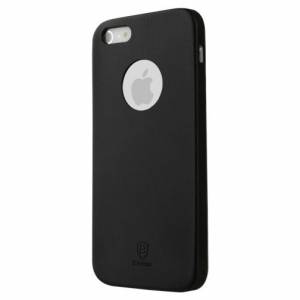 Купить ультратонкий кожаный чехол накладка для iPhone 5/5S Baseus 1mm Thin Case (черный)