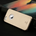 Ультратонкий кожаный чехол накладка для iPhone SE / 5S / 5 Baseus 1mm Thin Case (золотой)