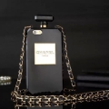 Чехол с цепочкой для iPhone 5 / 5S / SE Perfume bottle Chanel black