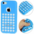 Чехол накладка Hollow Dot TPU Case для iPhone 5C (голубой)