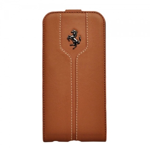 Купить кожаный чехол с флипом для iPhone 6 / 6S Ferrari Montecarlo Flip, Camel (FEMTFLP6KA)