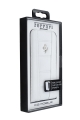 Кожаный чехол с флипом для iPhone 6/6S - Ferrari Real Leather Flip Case - White