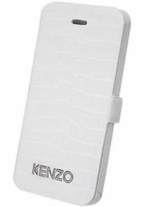 Купить кожаный чехол книжку Kenzo для iPhone 5/5S/SE под кожу крокодила Croco Folio Blanc белый