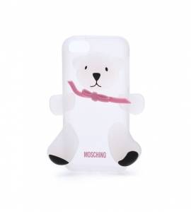 Купить объемный чехол Moschino Agostino для iPhone SE / 5S / 5 панда 3D прозрачно-белый матовый в интернет магазине
