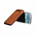 Кожаный чехол накладка Kalaideng Faceplate Croco для Samsung Galaxy S3 под кожу крокодила (коричневый)
