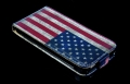 Кожаный чехол блокнот для iPhone 5 / 5S с флагом США USA flag retro style