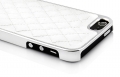 Чехол с кожаной накладкой Diamond для iPhone 5 / 5S (белый)