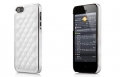 Чехол с кожаной накладкой Diamond для iPhone 5 / 5S (белый)