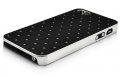 Чехол накладка Rhombus для iPhone SE / 5S / 5 со стразами на объемных ромбах (черный)