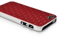 Чехол накладка Rhombus для iPhone SE / 5S / 5 со стразами на объемных ромбах (красный)