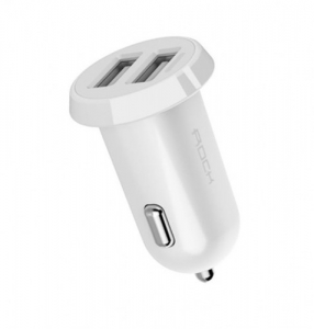 Купить автозарядку Rock 2.4A Ditor Car Charger 2 USB для смартфонов и планшетов, White (RCC0108)