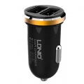 Автозарядка с 2 USB портами LDNIO 2100 mA Black/Gold (DL-C22)